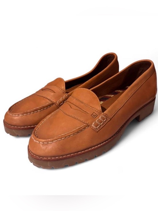 Sperry Other - Sperry Top Sider 8W Women’s Brown Leather Penny Loafer Chunky Preppy Academia
